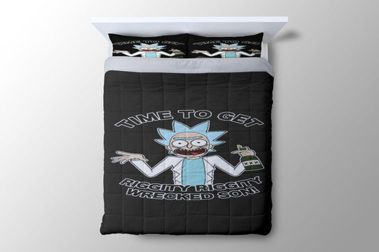 Rick And Morty Time To Get Riggity Riggity Wrecked Son Duvet Cover - King