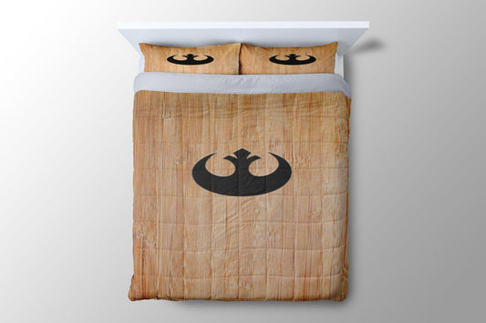 Star Wars Rebel Alliance Symbol Wood Duvet Cover - King