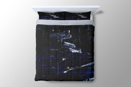 Star Wars Tie Fighter On Galaxy Ship Duvet Cover - King