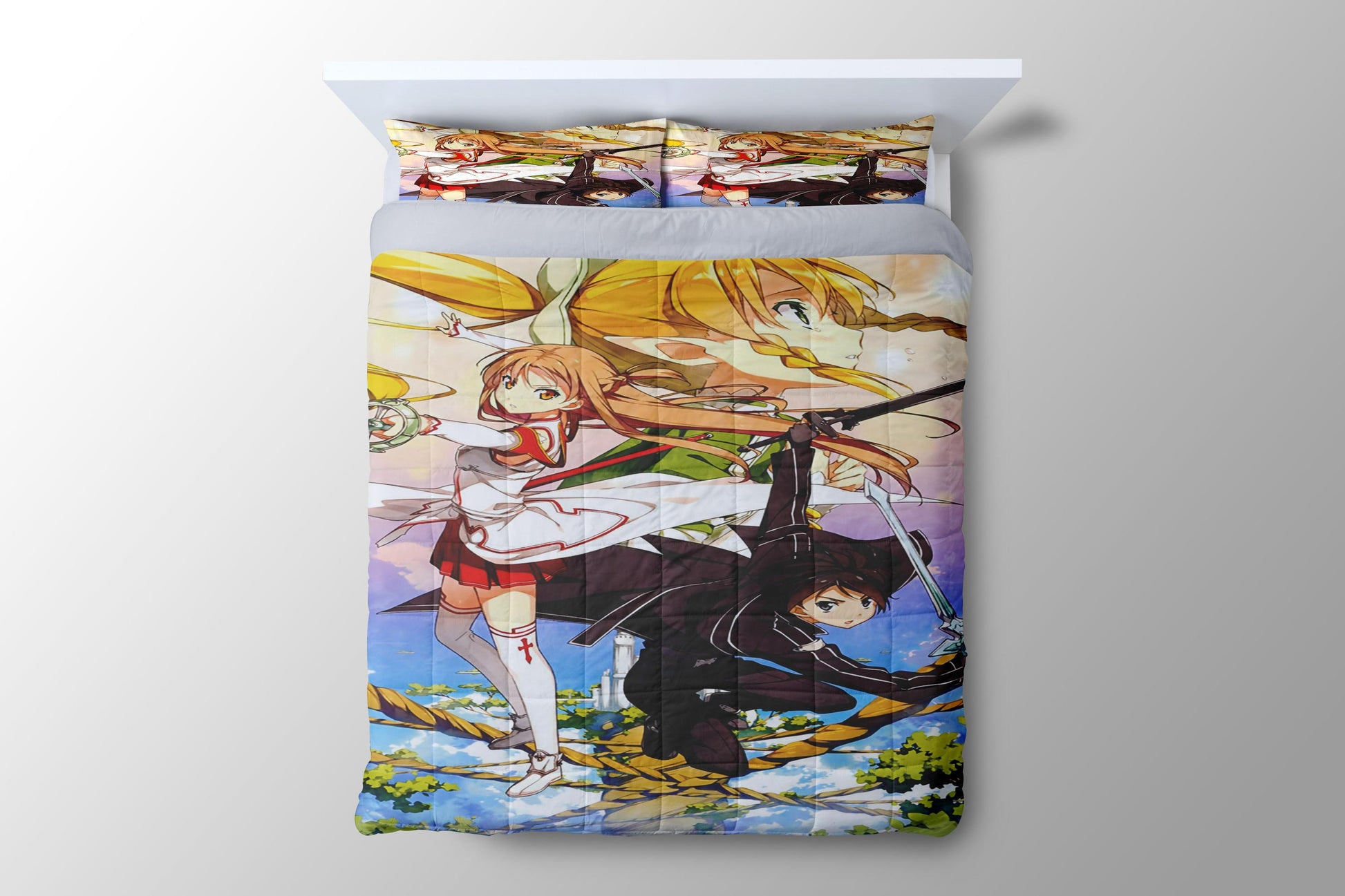 Sword Art Online Kirito Asuna Leafa Duvet Cover - King