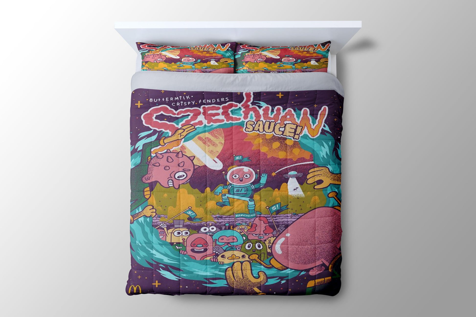 Szechuan Sauce Alien Rick And Morty Art Duvet Cover - King