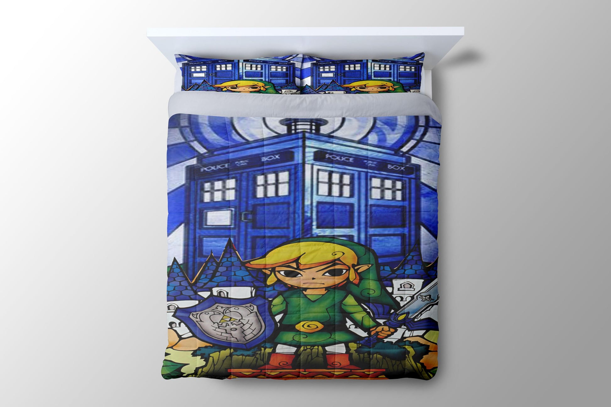 The Legends Of Zelda Tardis Stained Glass Duvet Cover - King