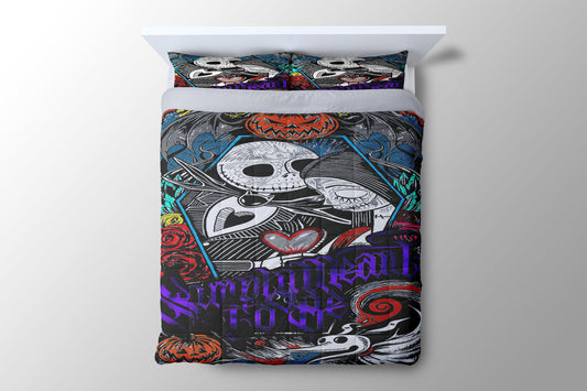 The Nightmare Before Christmas Jack Skellington And Sally Duvet Cover - King