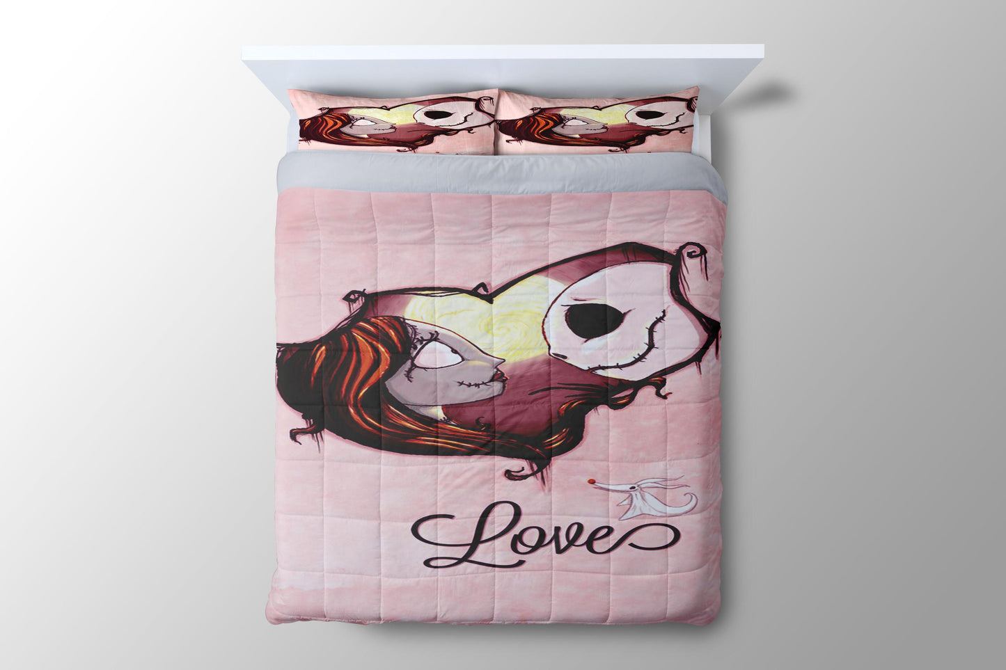 The Nightmare Before Christmas Pink Marble Duvet Cover - King