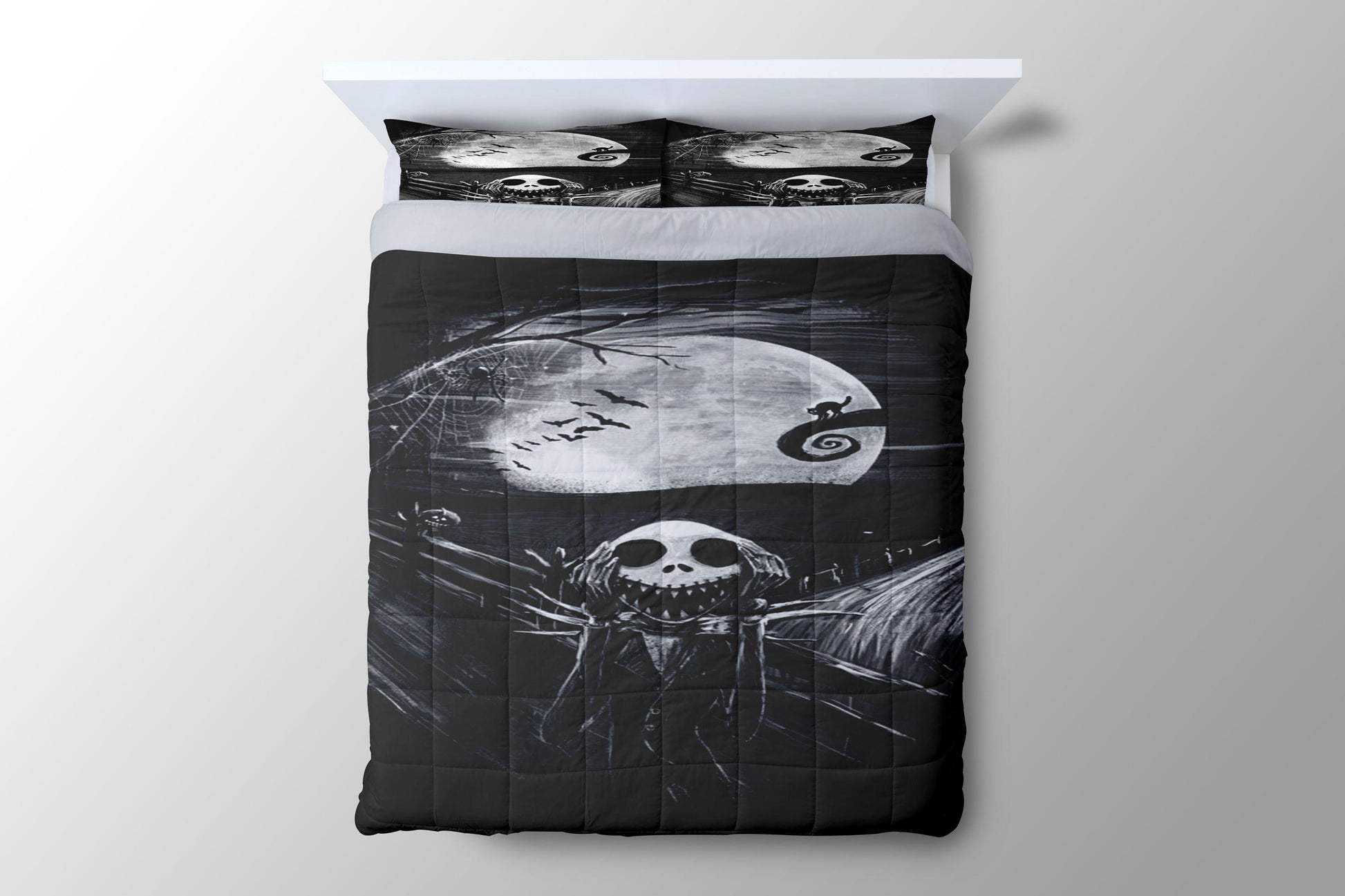 The Scream Nightmare Before Christmas Black Duvet Cover - King