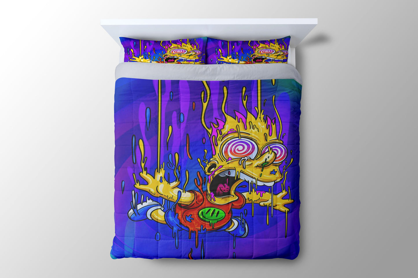 The Simpsons Bart Psyched Duvet Cover - King