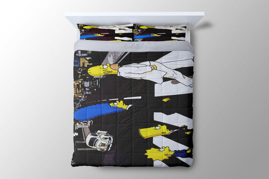 The Simpsons On The Street Duvet Cover - King