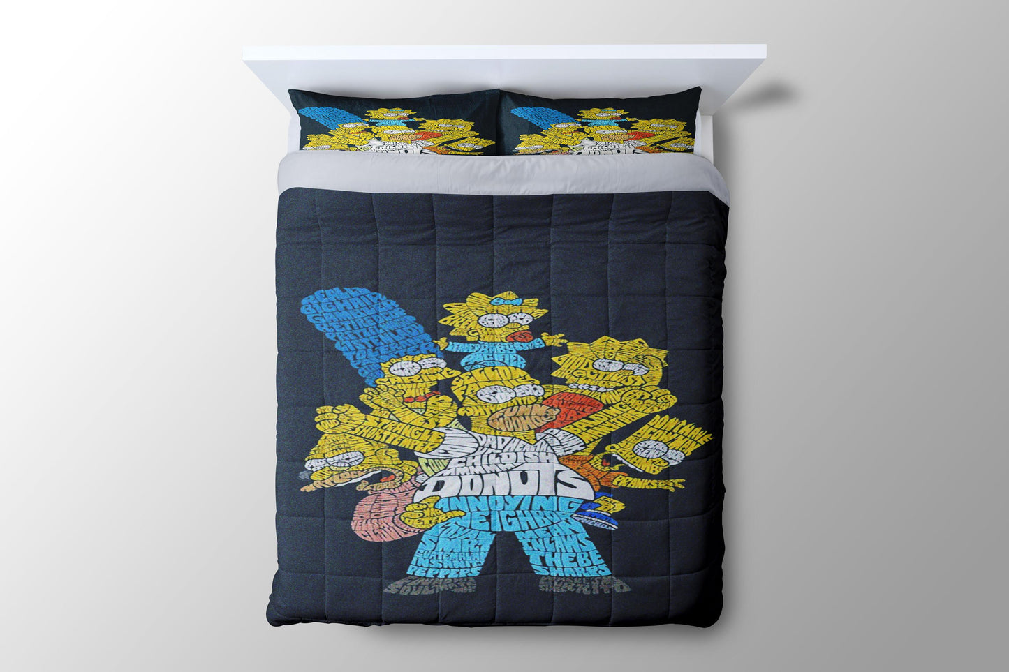 The Simpsons Typography Noise Duvet Cover - King