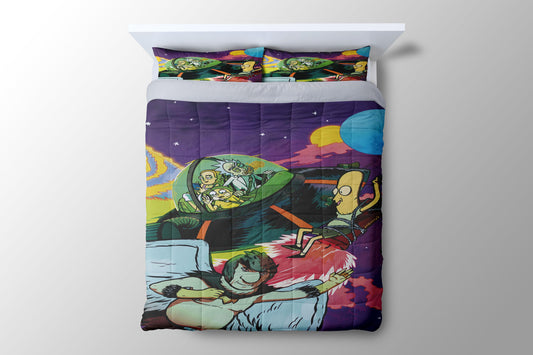 Ufo Rick And Morty Duvet Cover - King