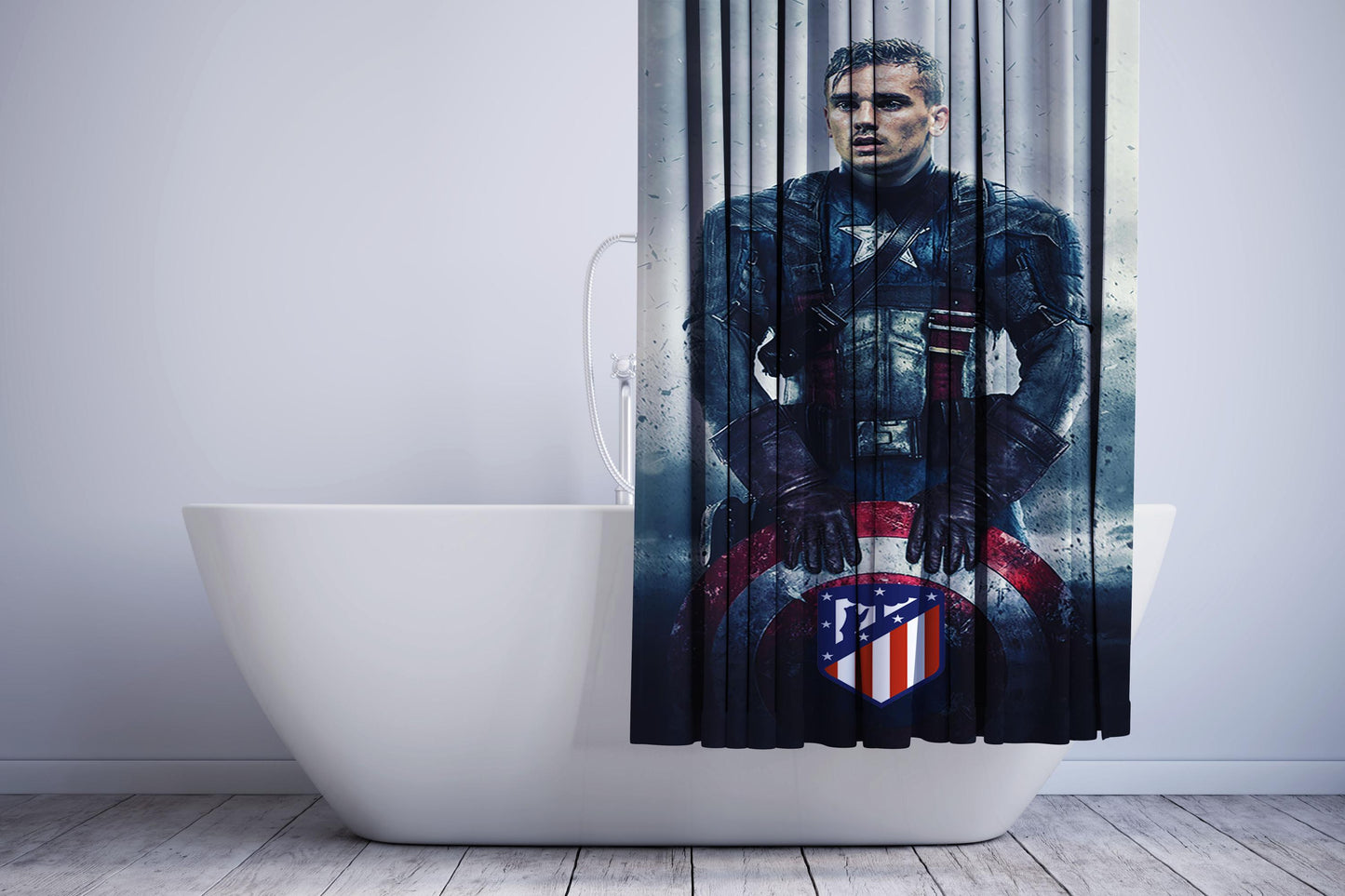 Antoine Griezmann Atletico Madrid Captain Shower Curtain