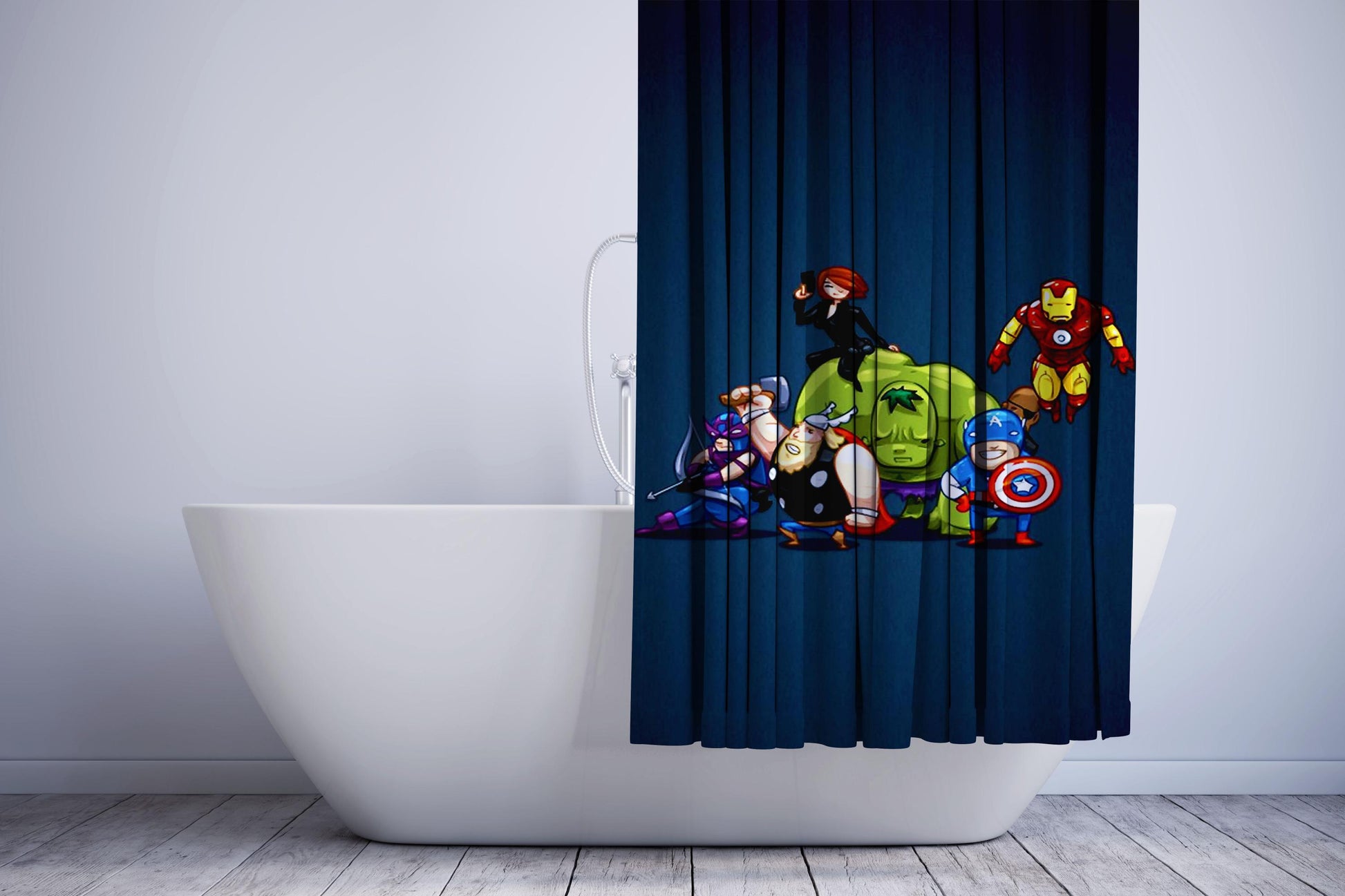 Avenger Caricature Animated Character Shower Curtain