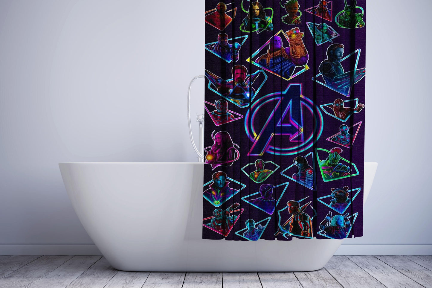 Avenger Endgame All Character Sticker Collage Shower Curtain