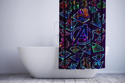 Avenger Endgame All Character Sticker Collage Shower Curtain