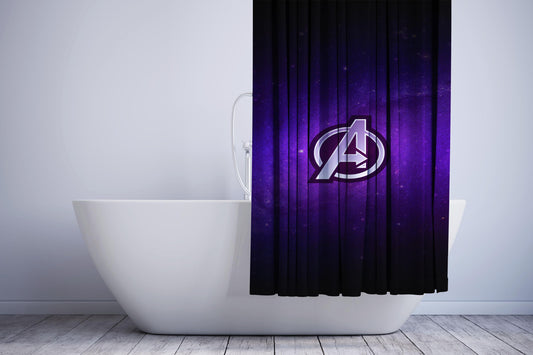 Avengers Endgame Purple Galaxy Shower Curtain