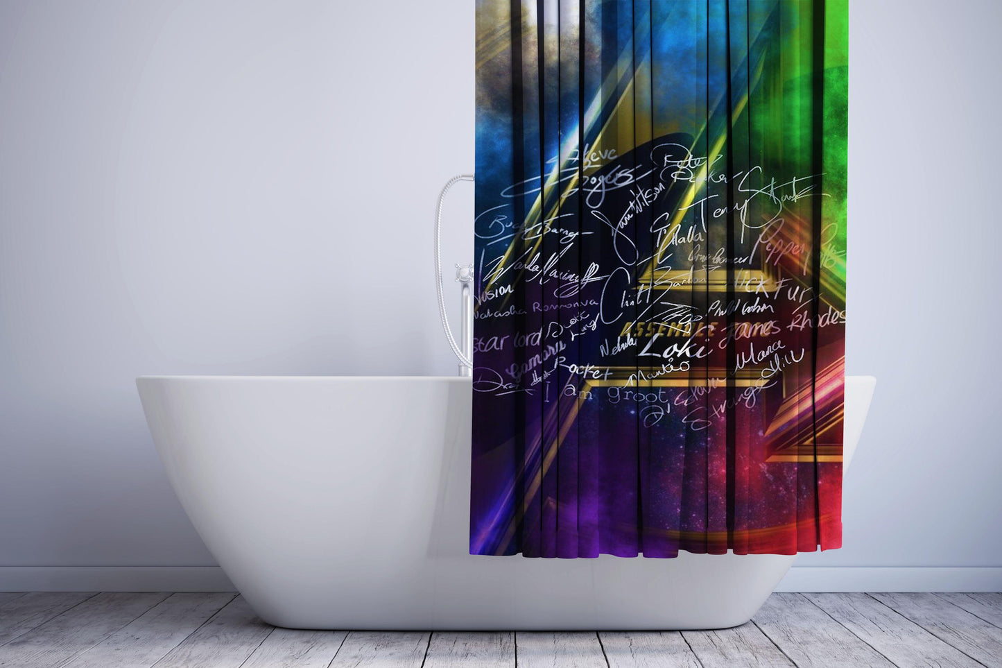 Avengers Heroes Signatures Shower Curtain