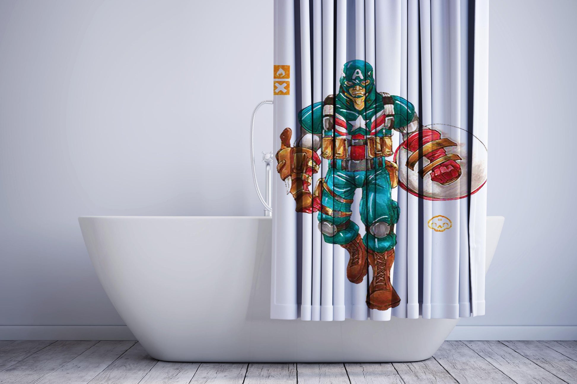 Bad Captain America Shower Curtain