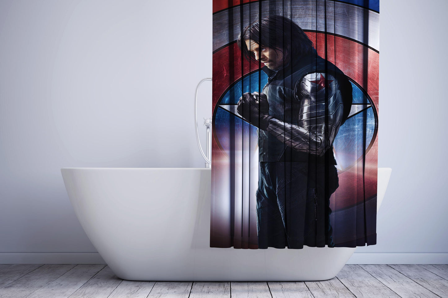 Captain America Black Widow Shower Curtain