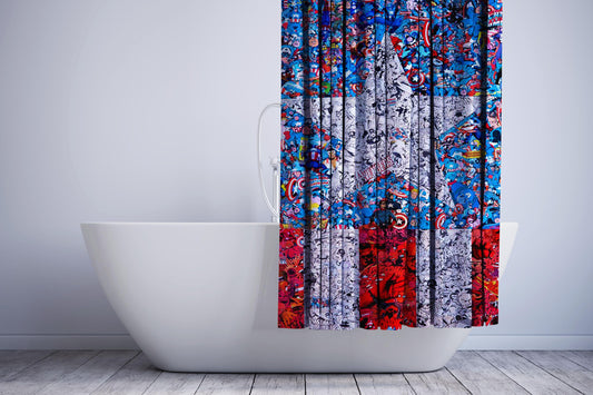 Captain America Close Up Bw And Colour Shower Curtain