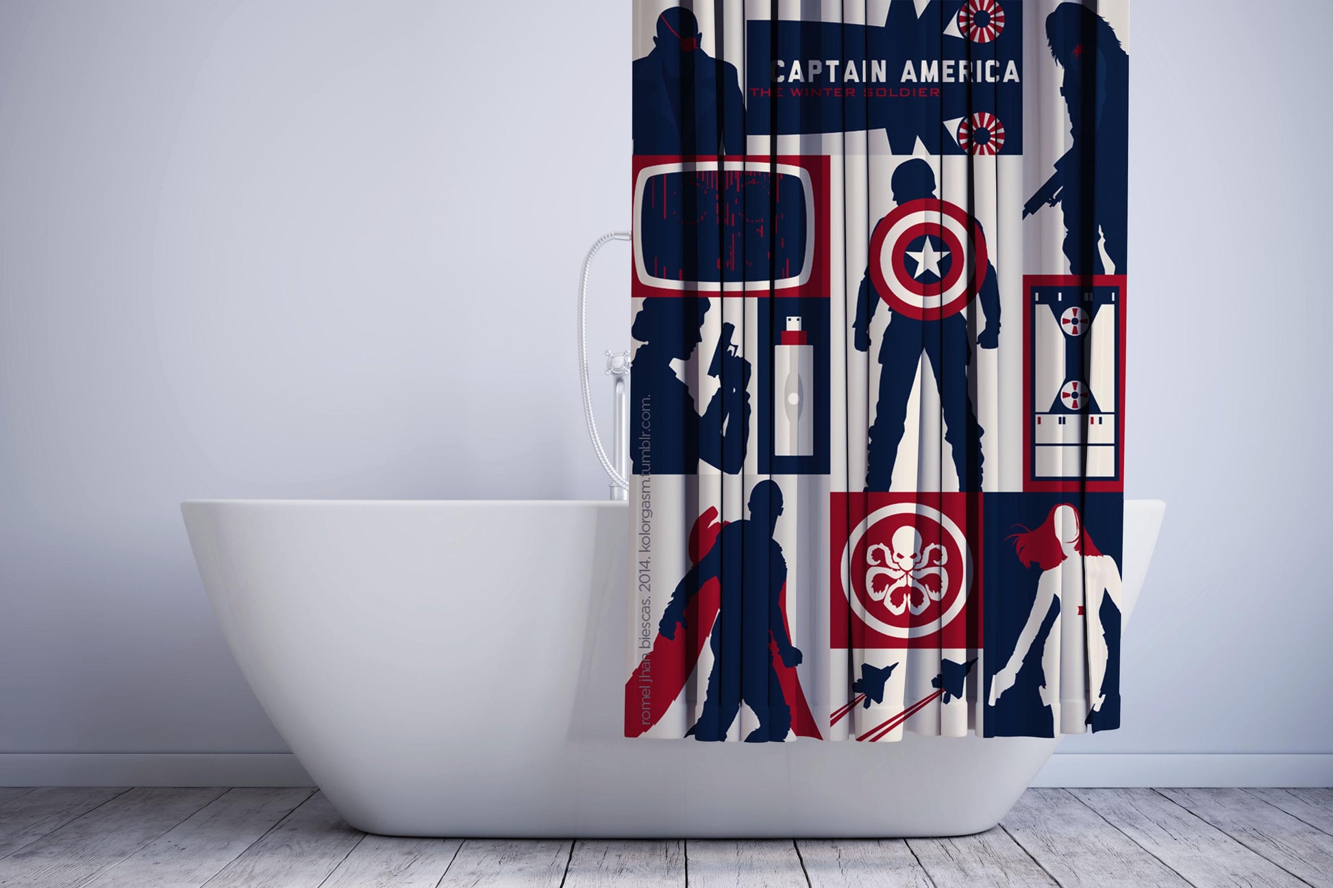 Captain America Comic Shower Curtain