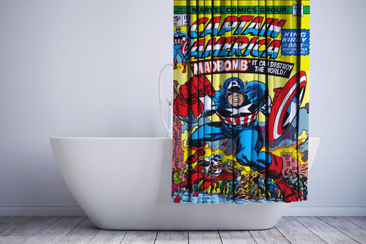 Captain America Logo Shower Curtain