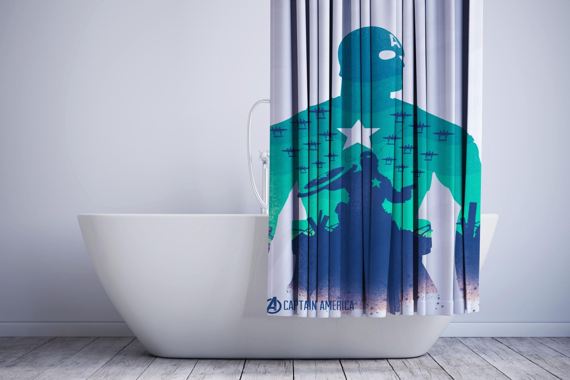 Captain America Madbomb Book Cover Shower Curtain