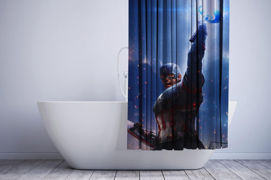 Captain America Minimalist Shower Curtain