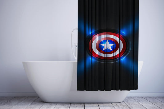 Captain America Neon Artwork Shower Curtain