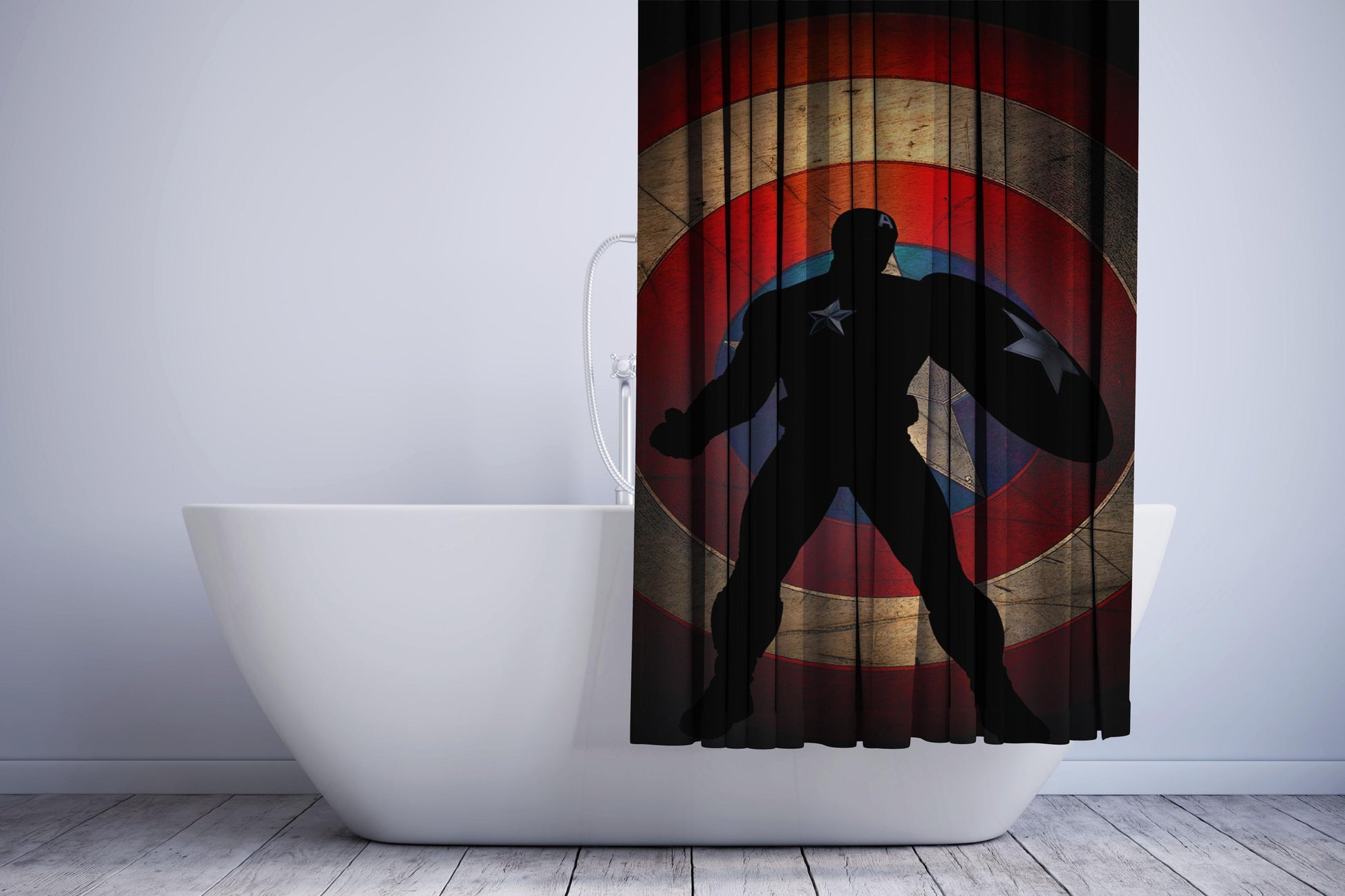 Captain America Shield Shower Curtain