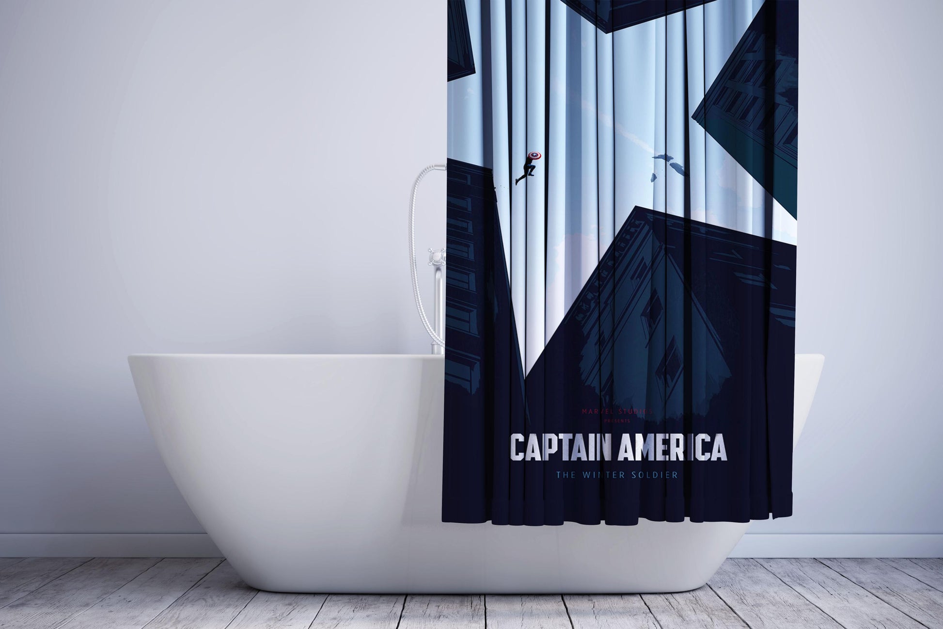 Captain America The Winter Soldier Poster Shower Curtain