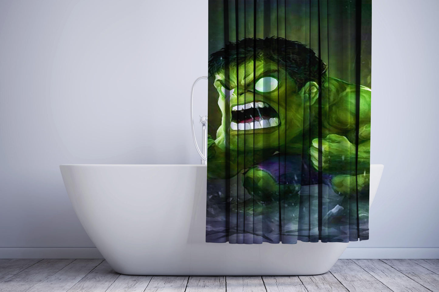 Chibi Fancy Hulk Shower Curtain