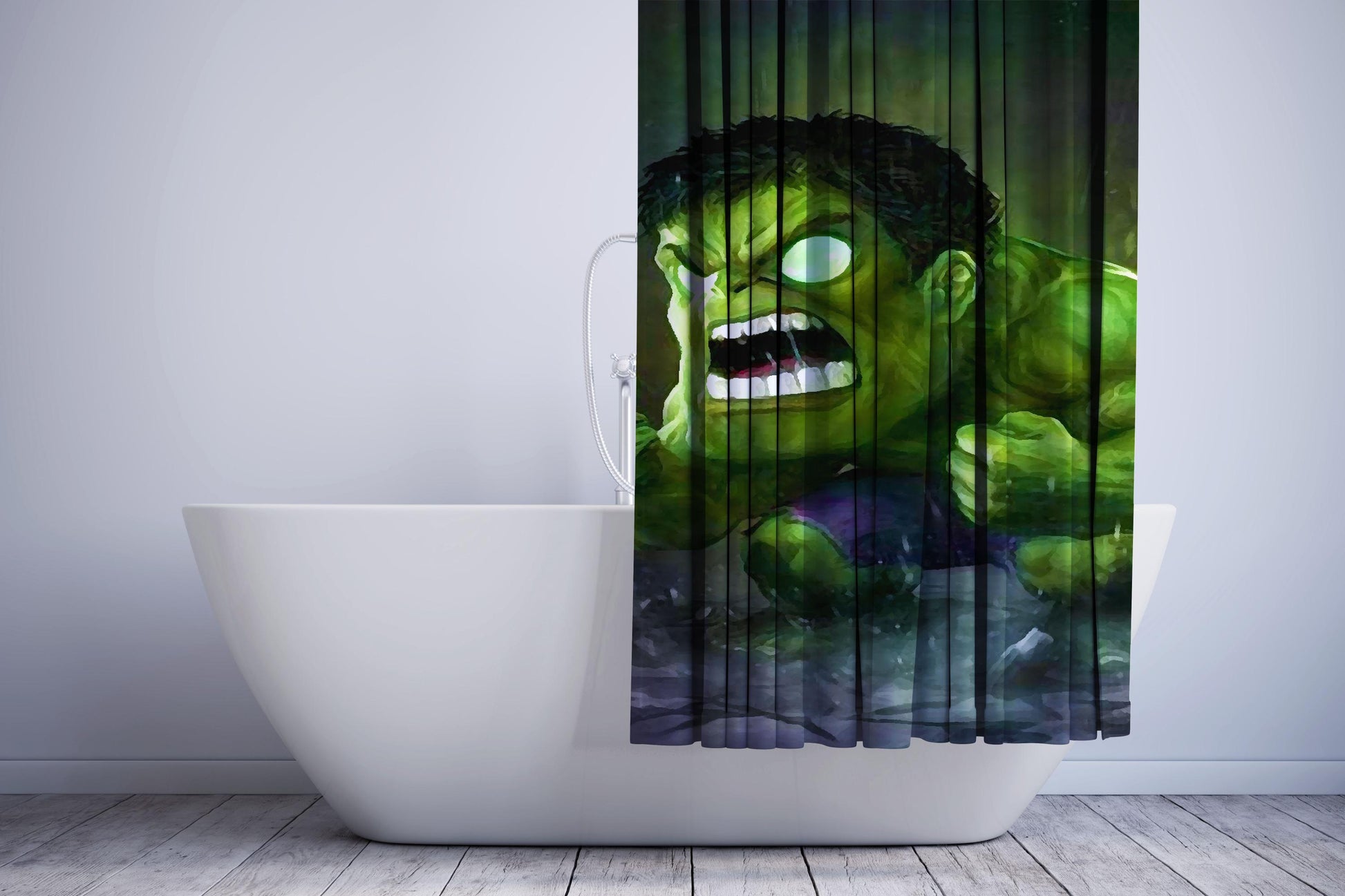 Chibi Fancy Hulk Shower Curtain