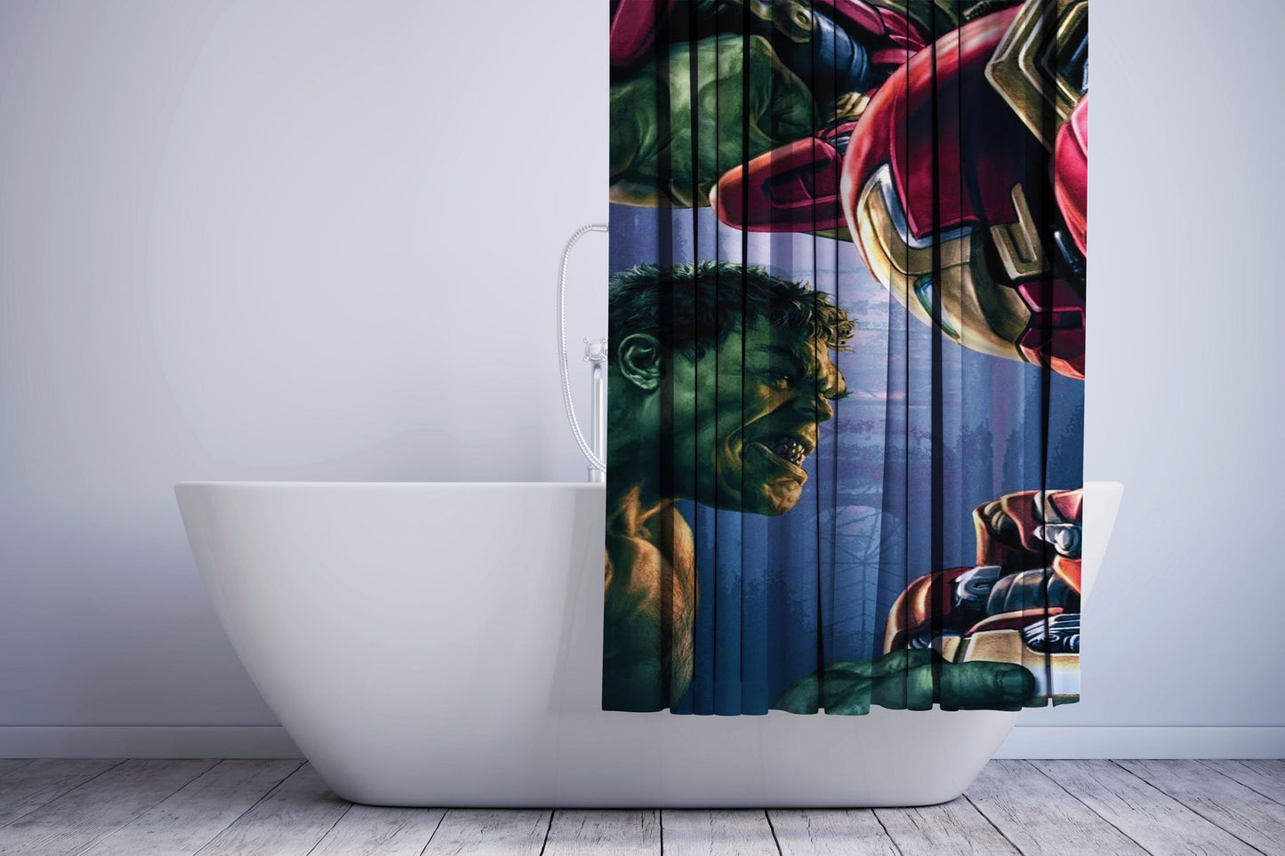 Hulk Vs Hulk Buster Iron Man Shower Curtain