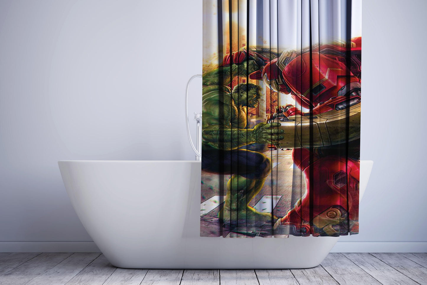 Hulk Vs Hulk Buster Shower Curtain