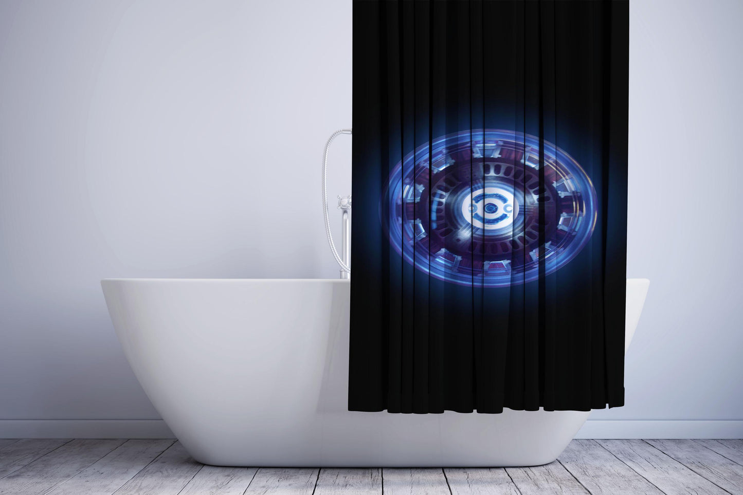 Iron Man Arc Reator Circle Shower Curtain