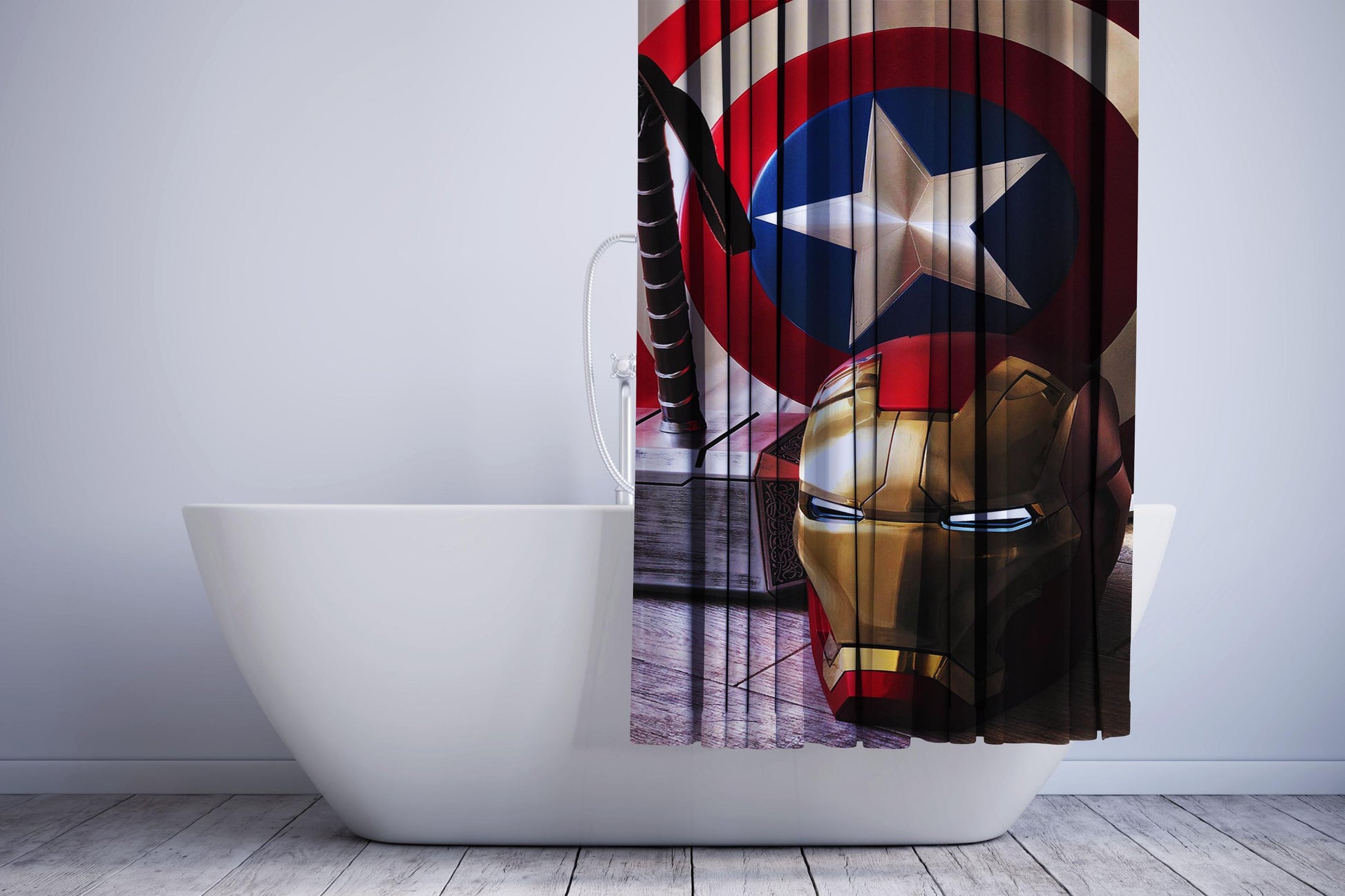 Iron Man Captain America Thor Shower Curtain