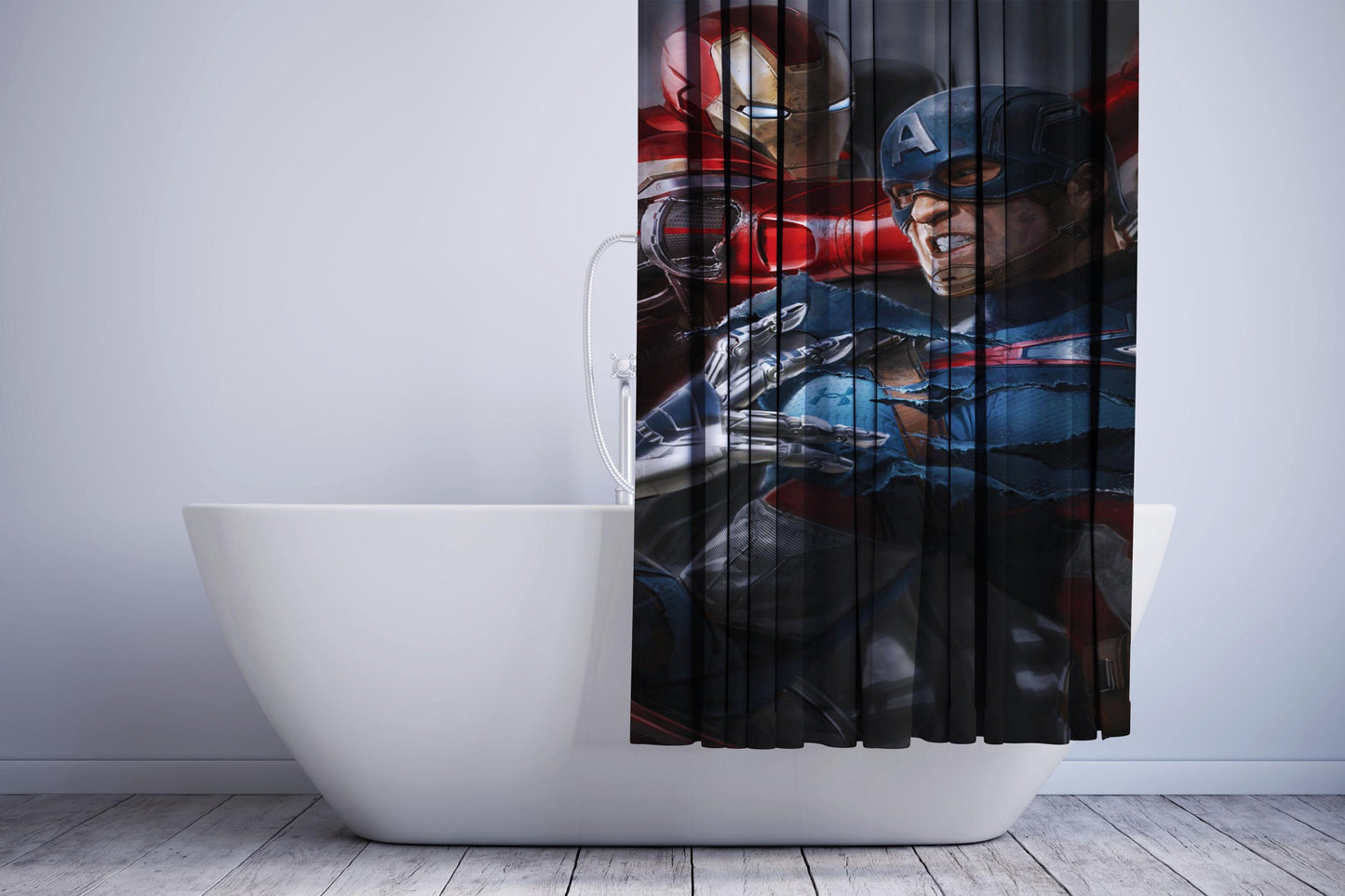 Iron Man Captain America War Shower Curtain