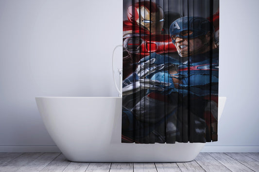 Iron Man Captain America War Shower Curtain