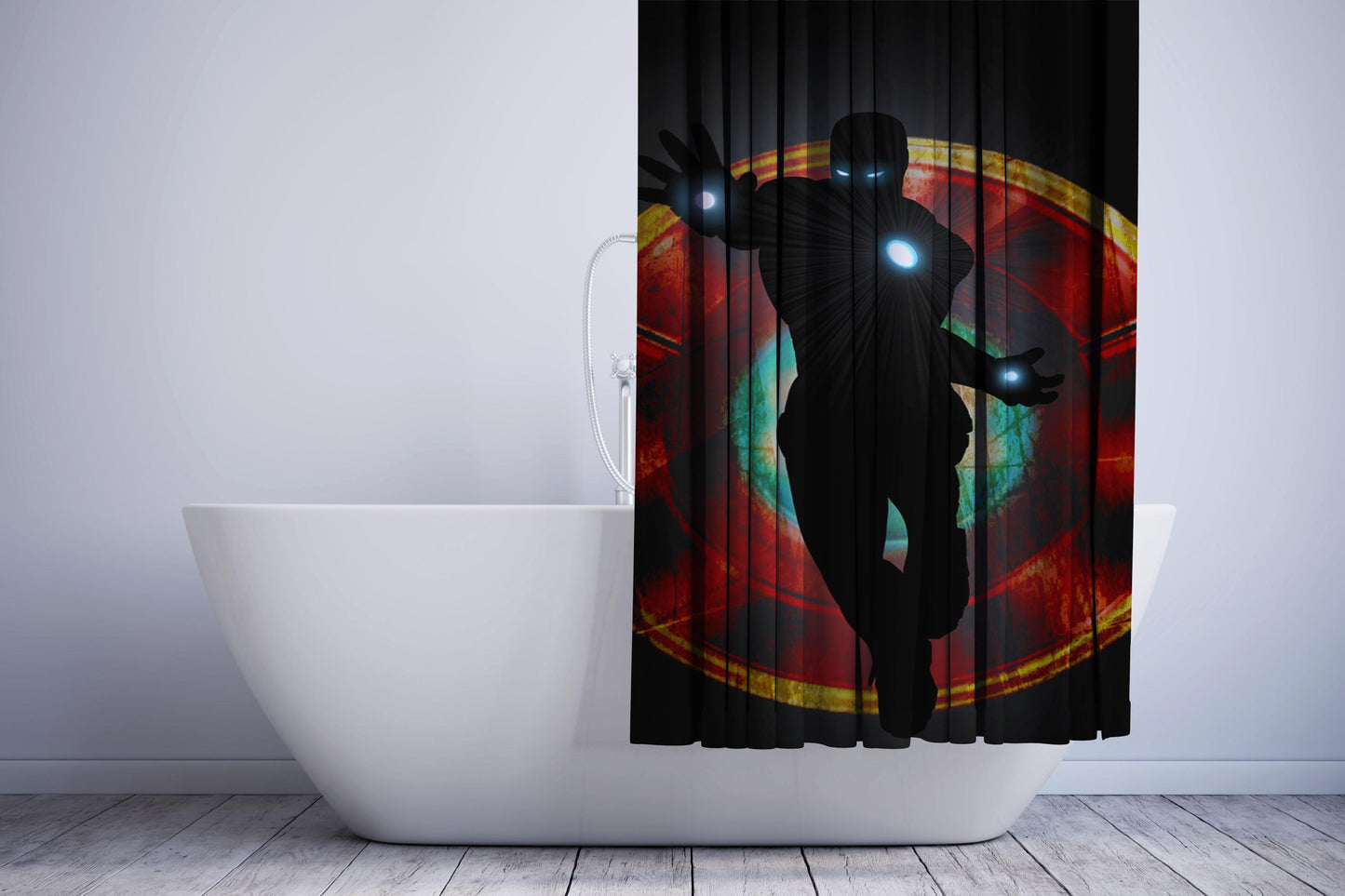 Iron Man Silhouette Chest Machine Shower Curtain