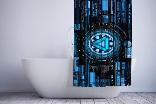 Stark Industries Blue X Iron Man Shower Curtain