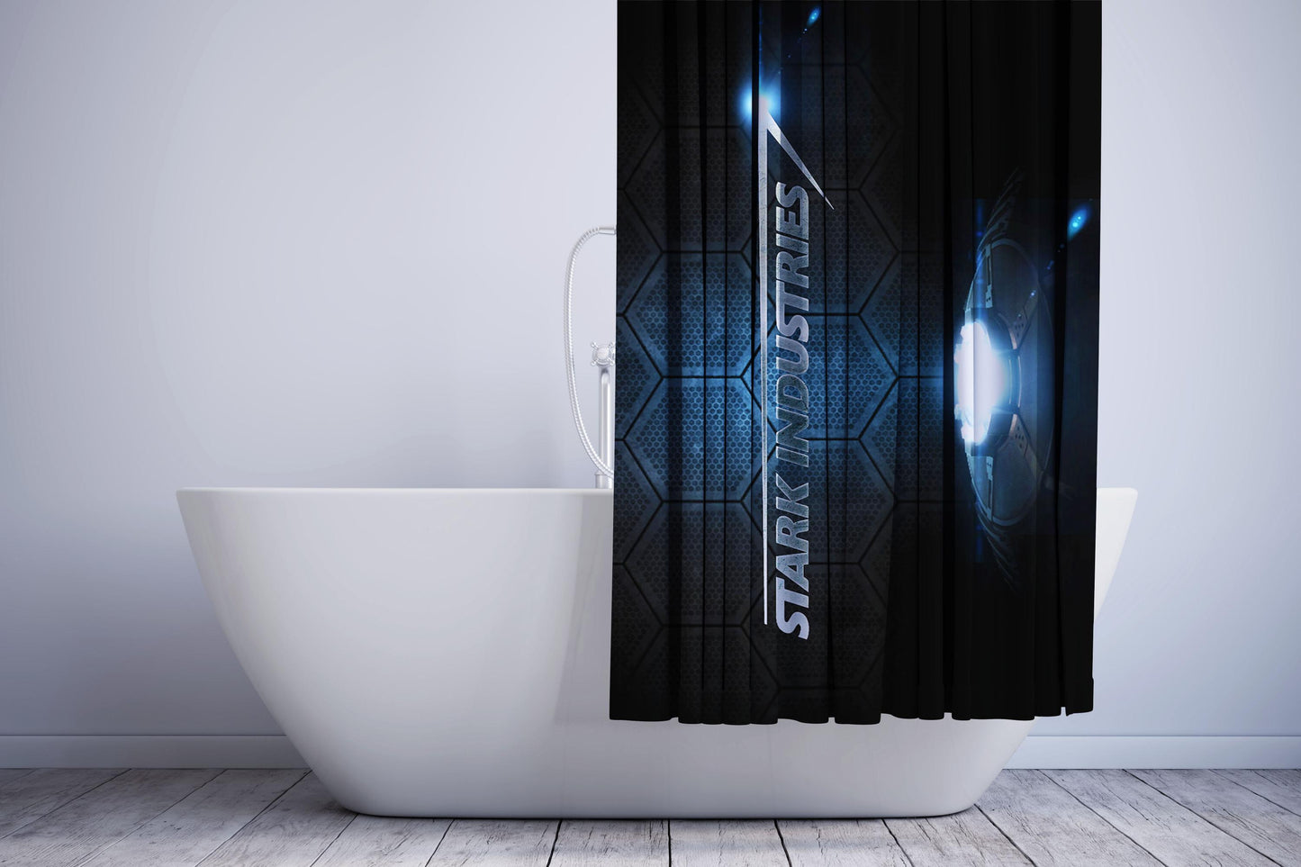 Stark Industries Plant X Iron Man Shower Curtain