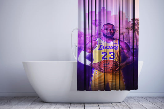 Glowing Lebron James Shower Curtain