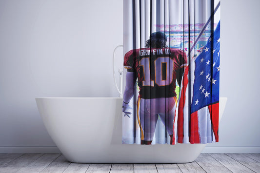 Griffin Iii Nfl Us Flag Shower Curtain