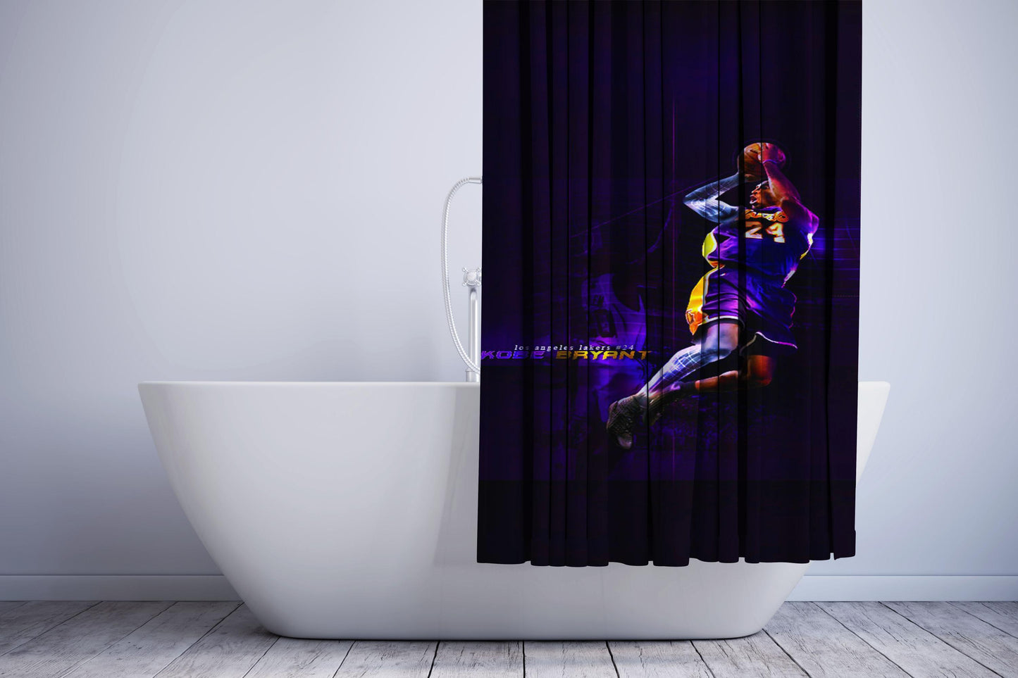 Kobe Bryant Black Mamba Light Lakers Shower Curtain