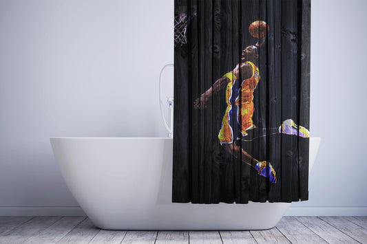 Kobe Bryant Dark Wood Shower Curtain