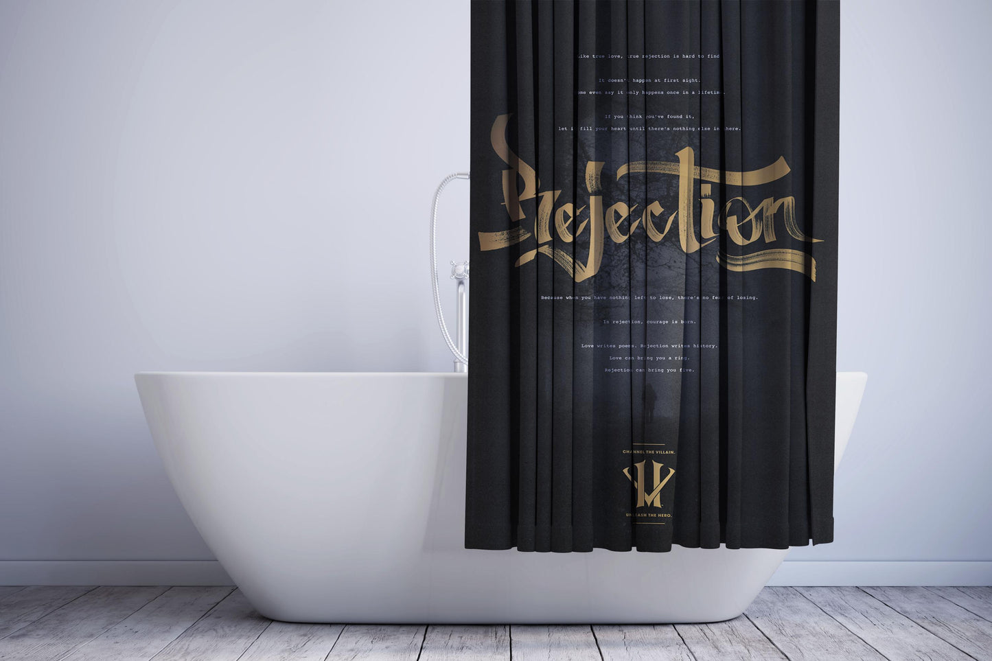 Kobe Bryant Rejection Herovillain Shower Curtain