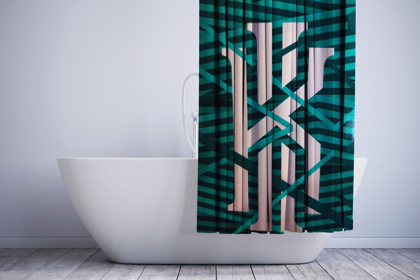 Kyrie Irving Green Stripe Shower Curtain