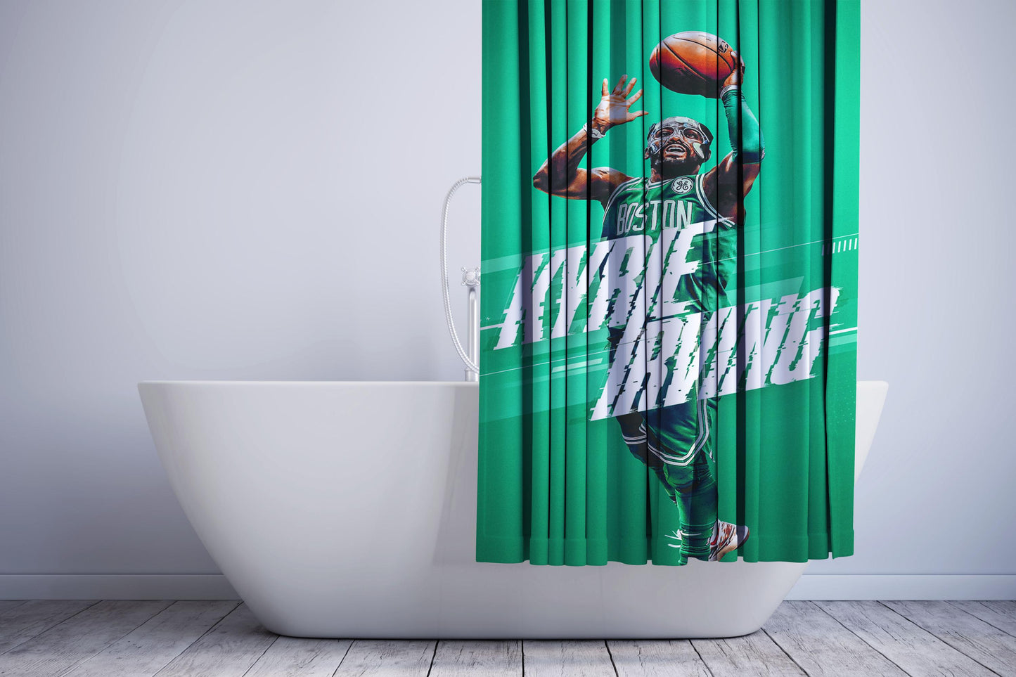 Kyrie Irving Lets Up Shower Curtain