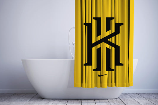 Kyrie Irving Nike Yellow Black Logo Shower Curtain