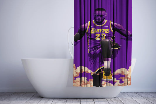 Lakers 23 Purple Team Shower Curtain