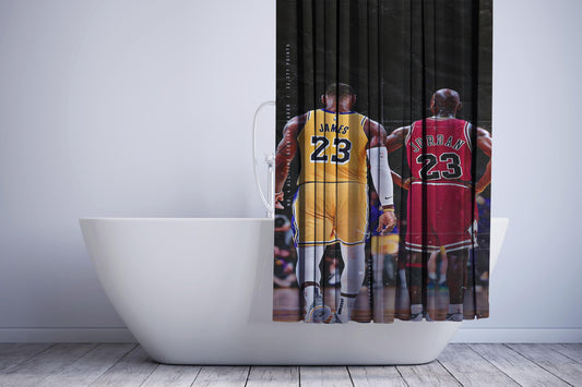 Lebron James And Jordan Nba Shower Curtain